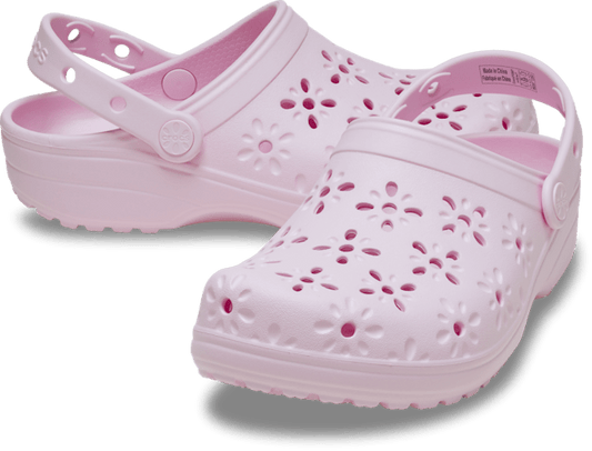 Classic Floral Cut-Out Clog - Pink Milk