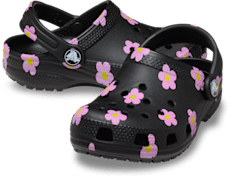 Toddler Classic Flower Clog - Black