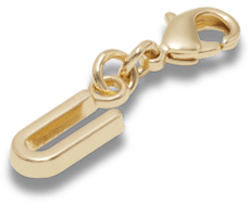 Gold Letter U Charm