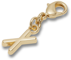Gold Letter X Charm