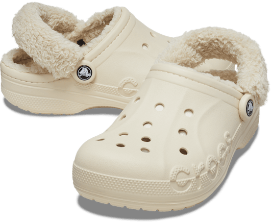 Baya Lined Fuzz-Strap Clog - Winter White