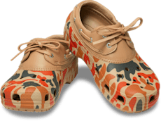Classic Duck Camo Boat Shoe - Tan/Shocking Orange