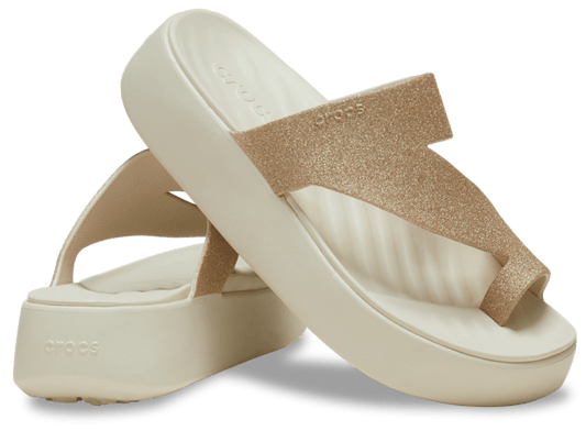Getaway Platform Glitter Toe Loop - Stucco