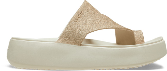 Getaway Platform Glitter Toe Loop - Stucco