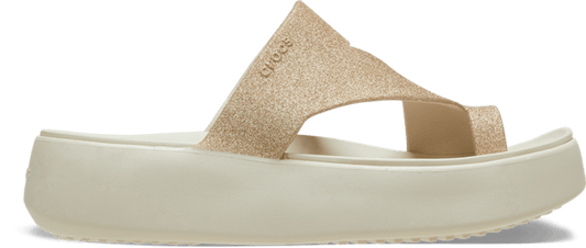 Getaway Platform Glitter Toe Loop - Stucco
