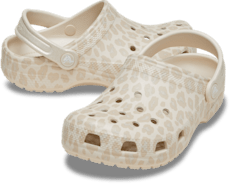 Kids' Classic Animal Glitter Clog - Almond Tint/Leopard