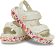 Kids’ Crocband™ Cruiser Glow Confetti Band Sandal. - Summit White/Guava