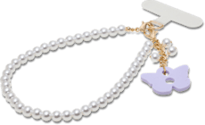 Baroque Pearl Phone Wristlet - Pearl White / Multi
