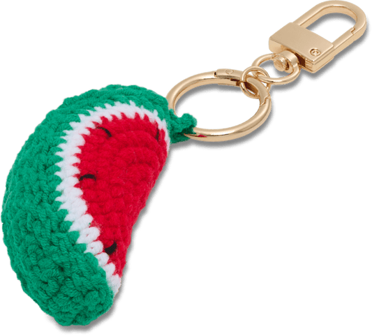 Crochet Watermelon Bag Charm - Red / Green