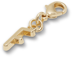 Gold Letter F Charm