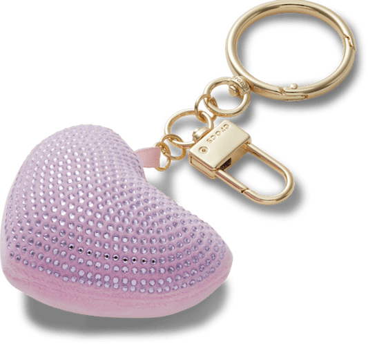 Plush Gem Heart Bag Charm Ppl - Purple