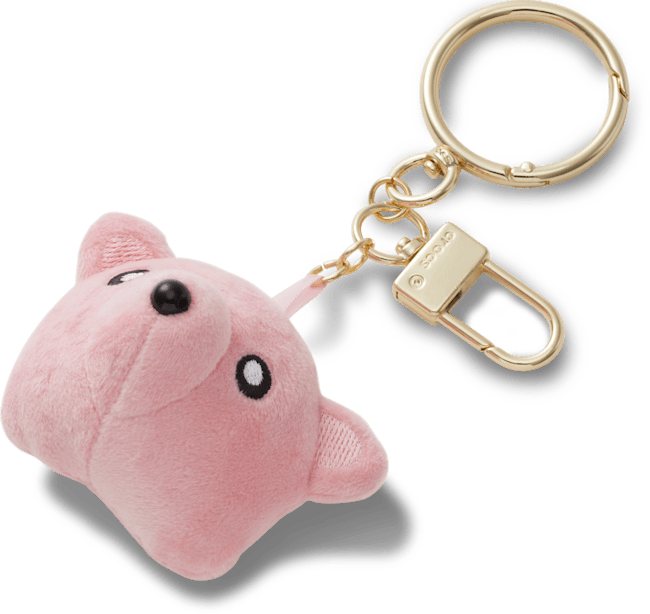 Plush Teddy Face Bag Charm - Pink